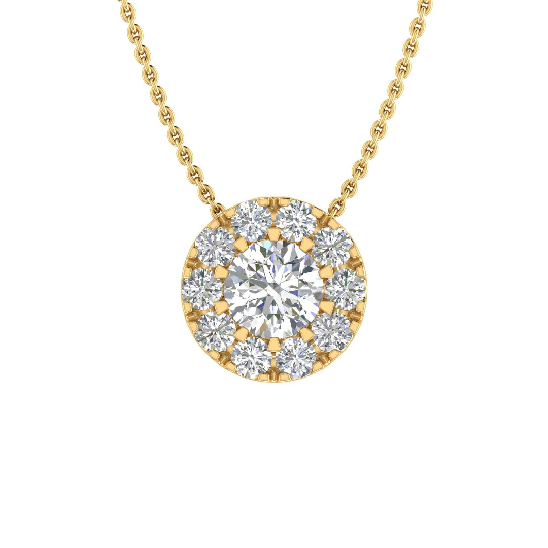 S925 Silver Round Diamond Cluster Pendant Necklace Moissanite - Image 5