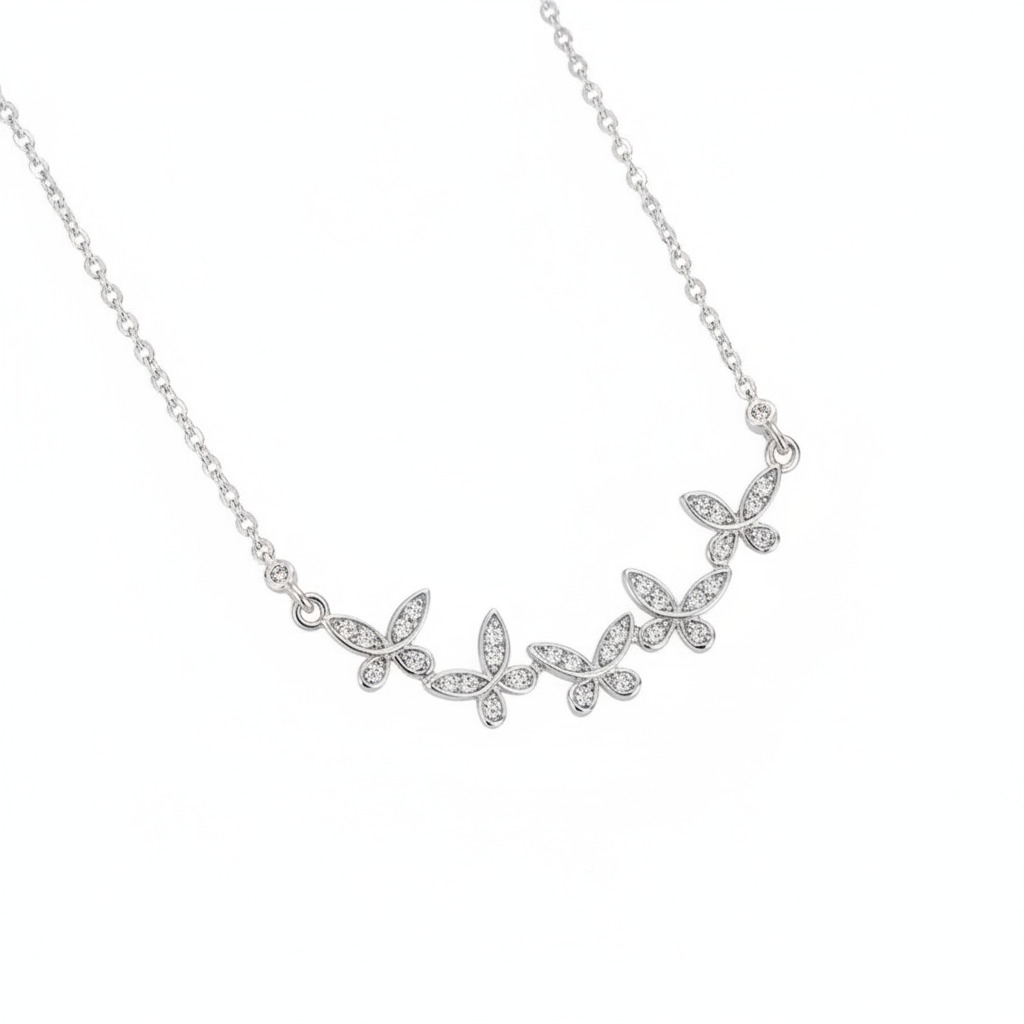 Butterfly Full Moissanite S925 Silver Necklace With Iced Out Shine - Image 4