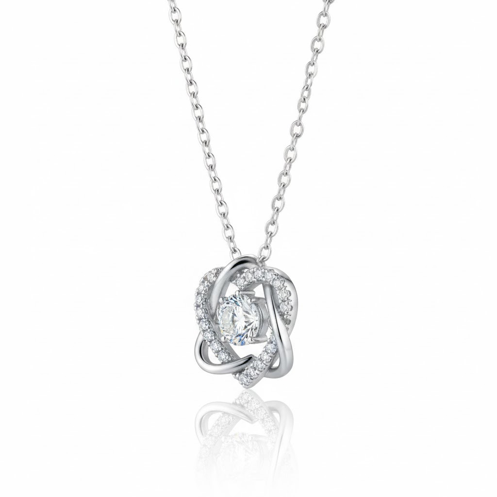 Double Heart 0.5ct Round Cut Vvs Moissanite S925 Silver Pendent Iced Out - Image 3