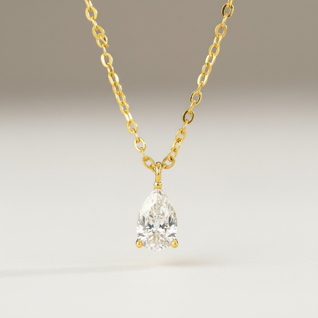 1ct Pear Cut Vvs Moissanite S925 Silver Solitaire Pendent Necklace Iced Out - Image 4