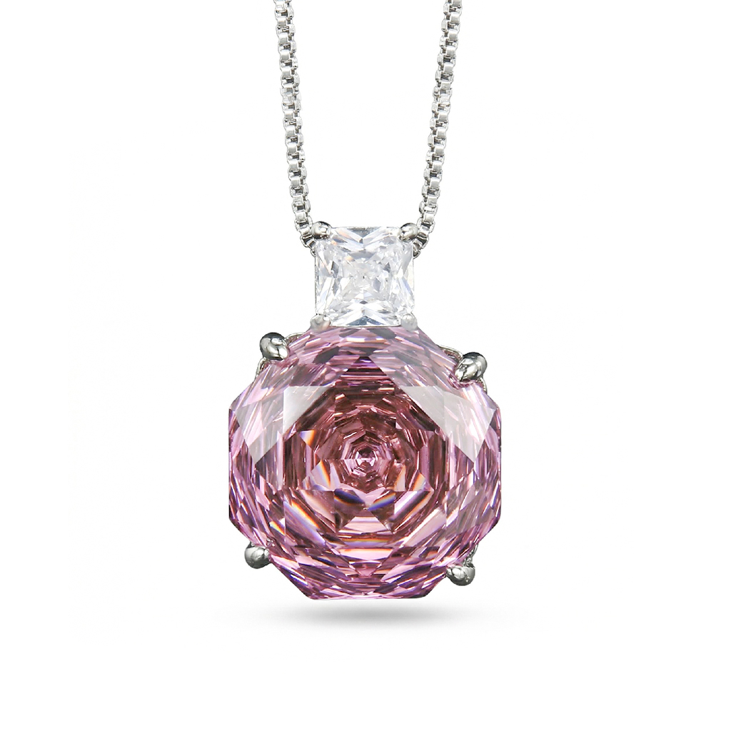 Roses Cut Diamond Necklace & Earrings & Ring Jewelry Set Iced Out - Image 4