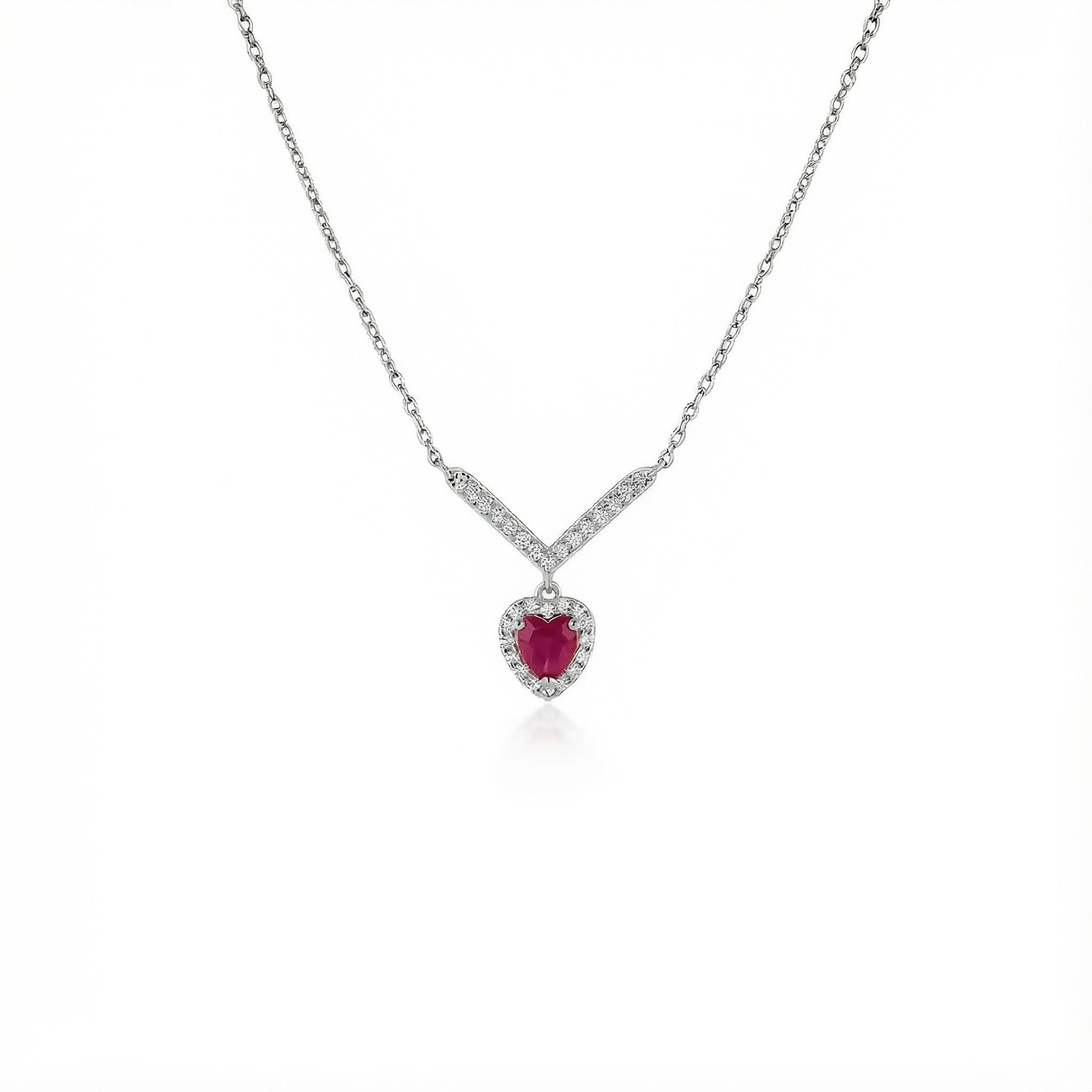 S925 Silver Heart Diamond Pendant Necklace With Street Luxury Shine - Image 6
