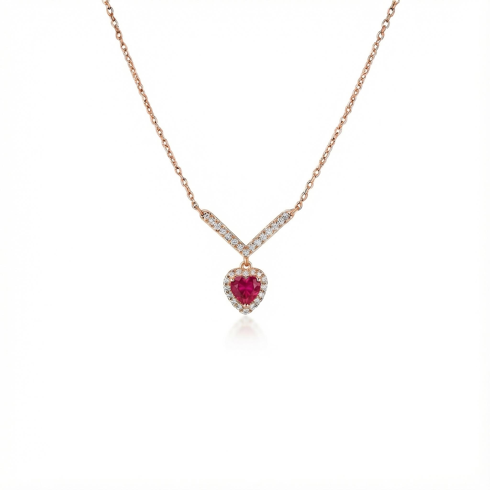 S925 Silver Heart Diamond Pendant Necklace With Street Luxury Shine - Image 7