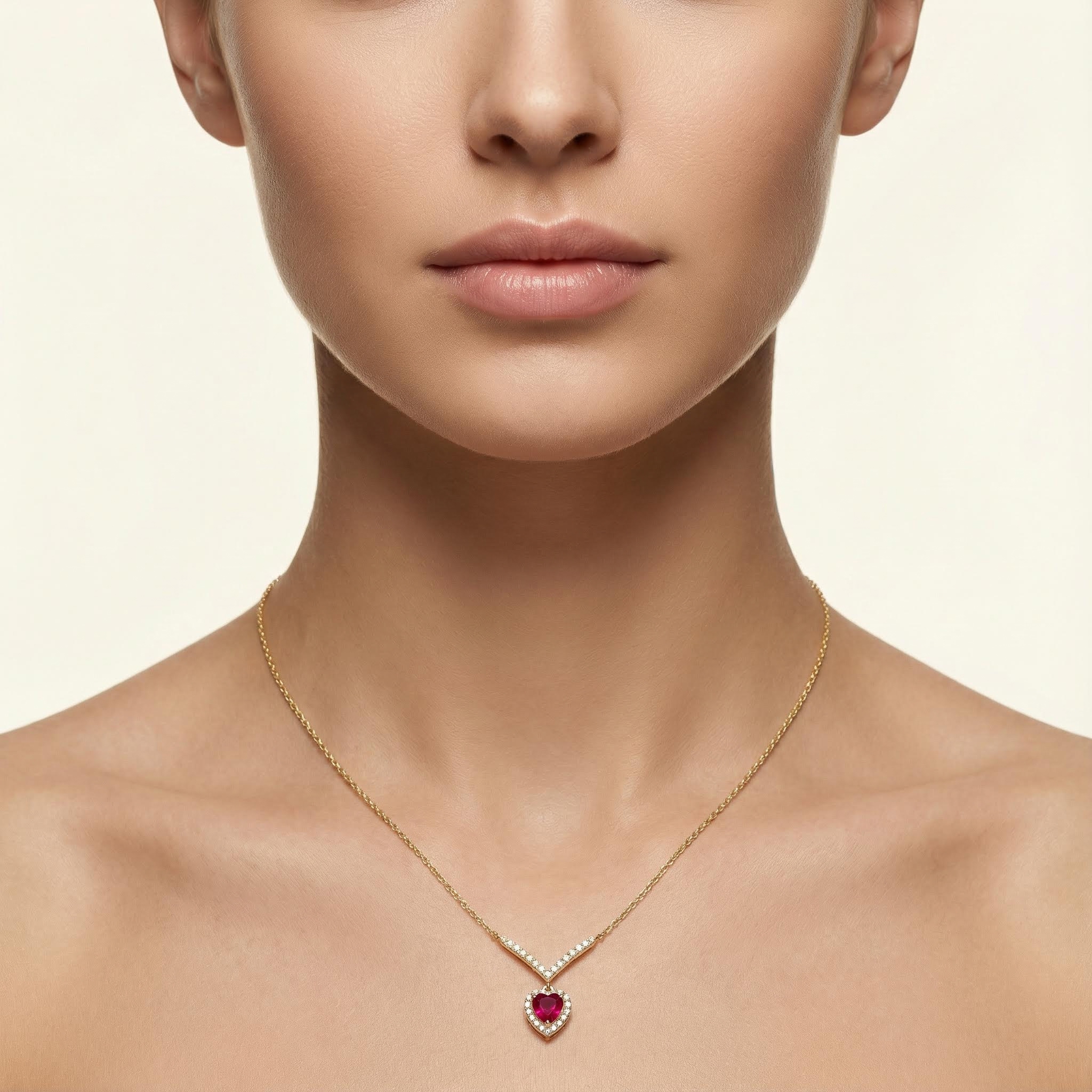 S925 Silver Heart Diamond Pendant Necklace With Street Luxury Shine - Image 8
