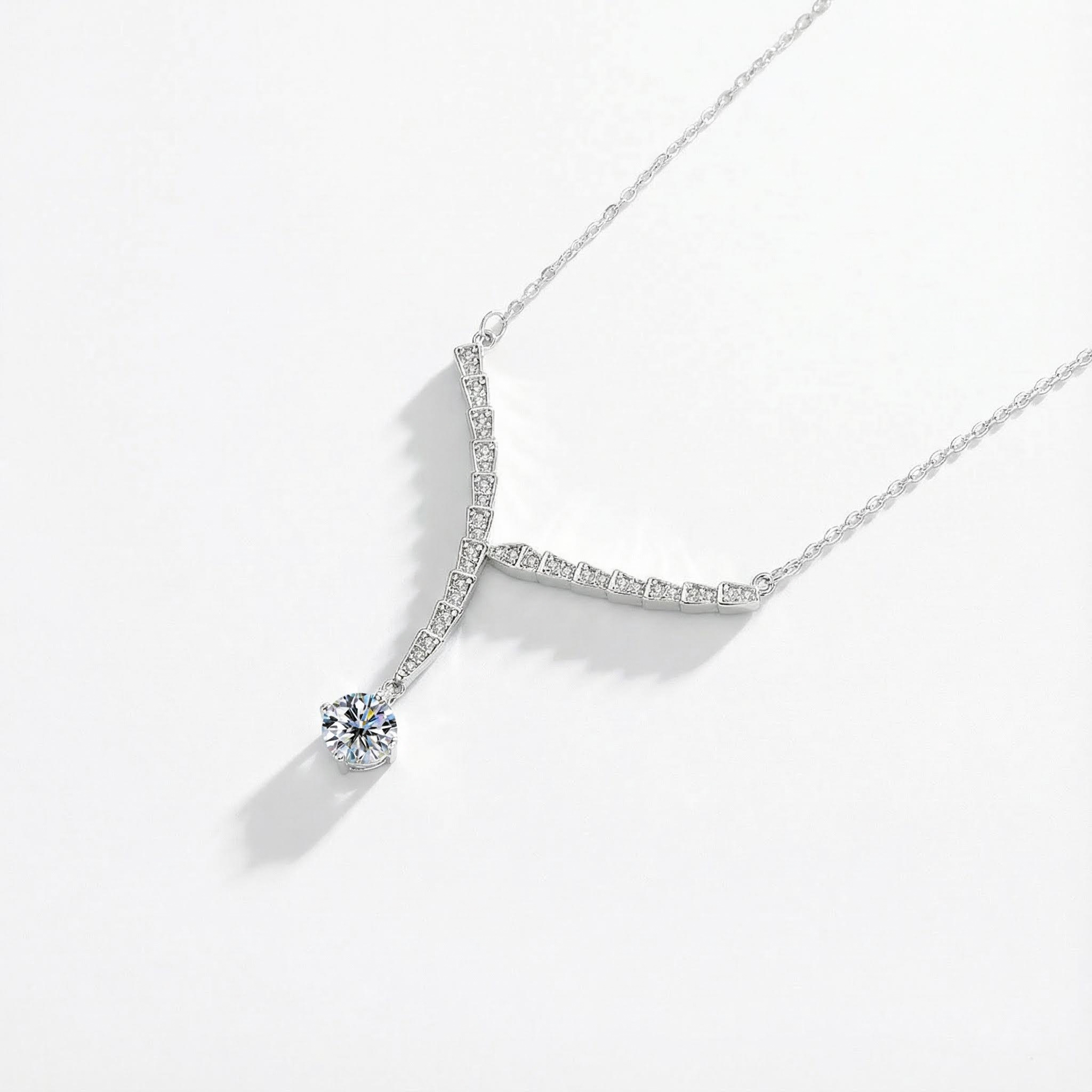 1ct Round Cut Vvs Moissanite S925 Silver Viper Necklace Iced Out - Image 3