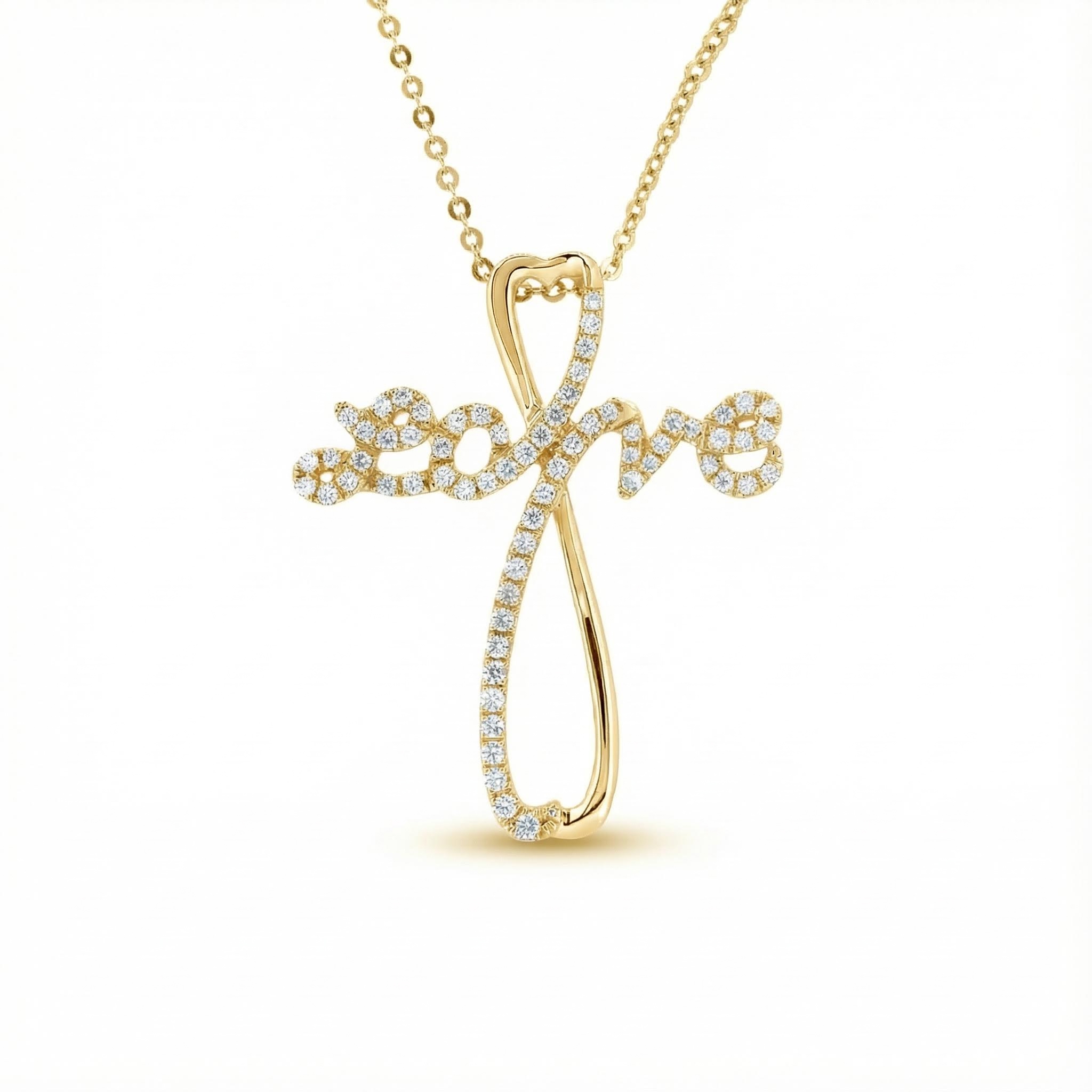 S925 Silver love Diamond Cross Pendant Necklace Moissanite - Image 4