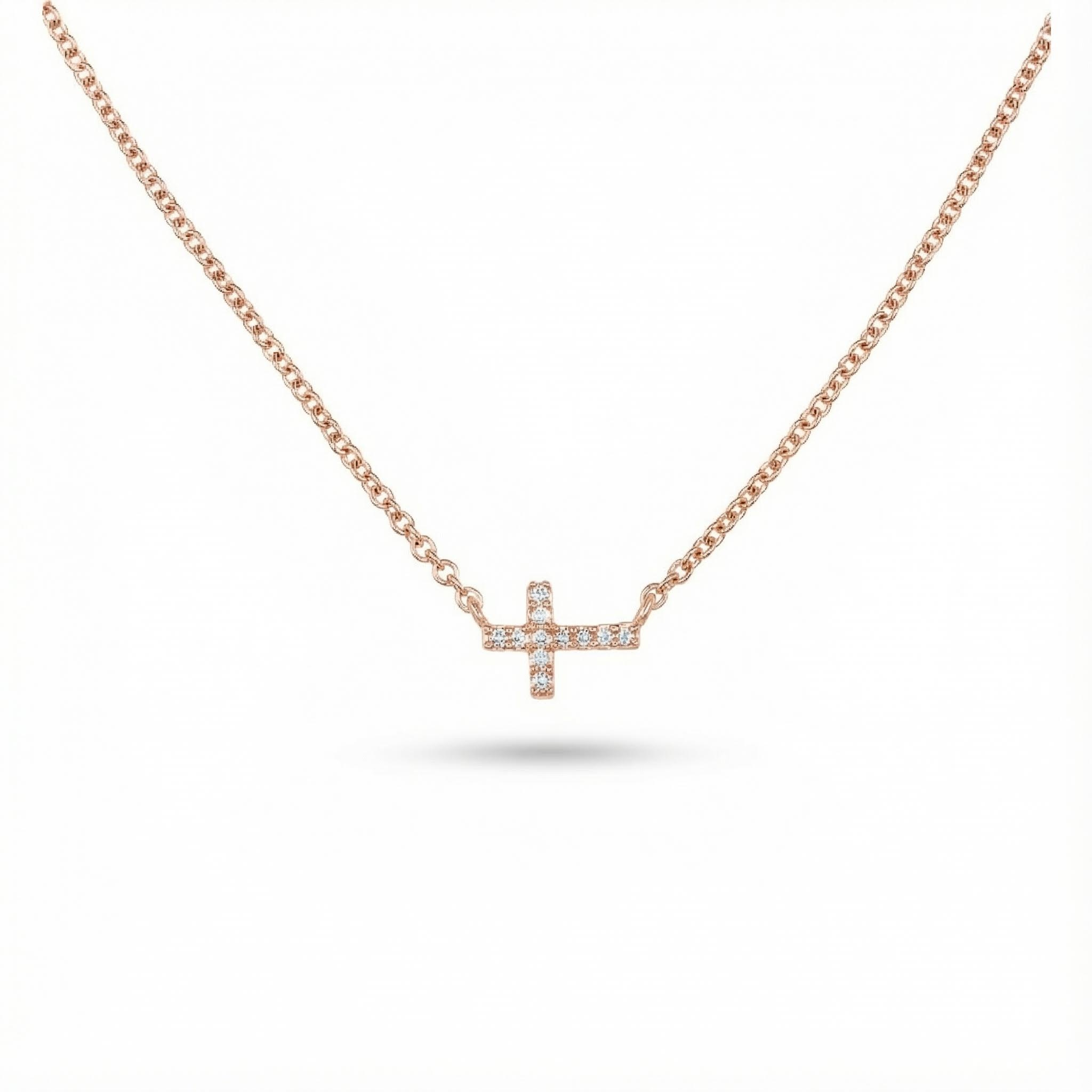 S925 Silver Cross Diamond Pendant Necklace With Street Luxury Shine - Image 4