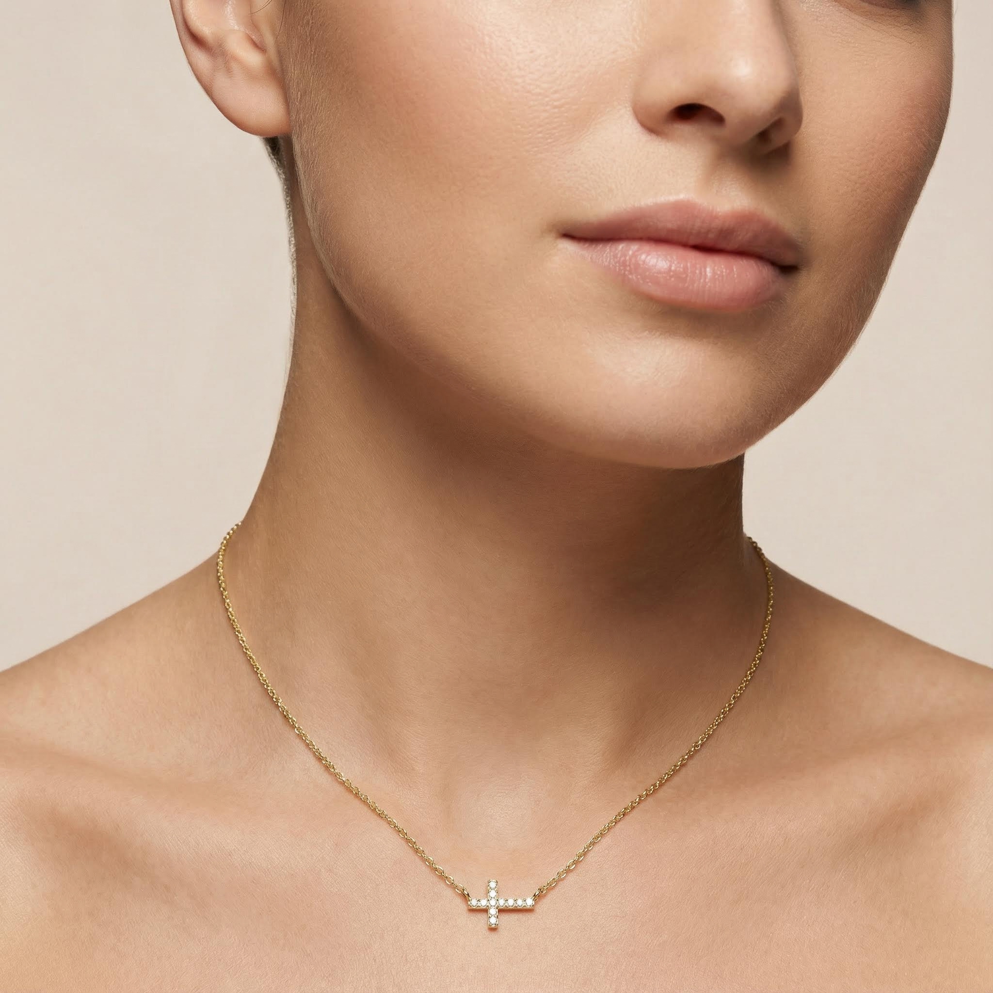 S925 Silver Cross Diamond Pendant Necklace With Street Luxury Shine - Image 5