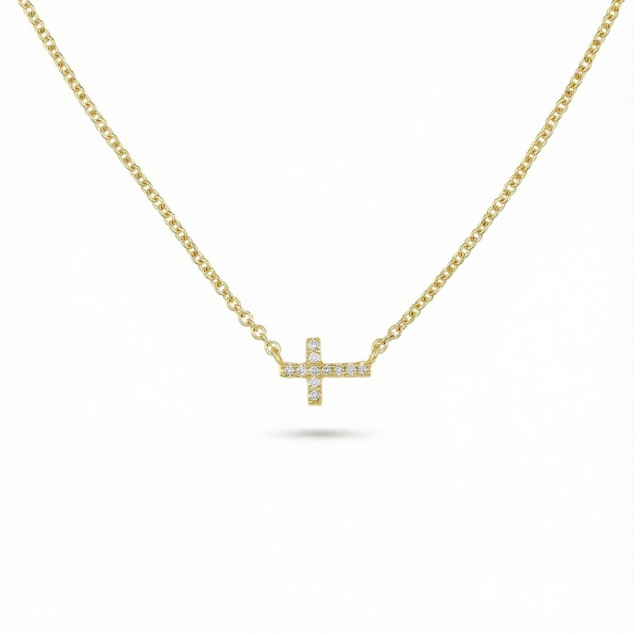 S925 Silver Cross Diamond Pendant Necklace With Street Luxury Shine