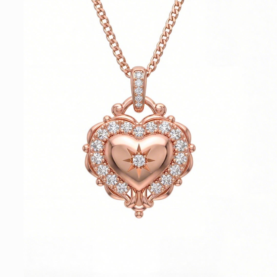 Bold Vintage Halo Heart-shaped Vvs Moissanite S925 Silver Pendant Necklace - Image 4