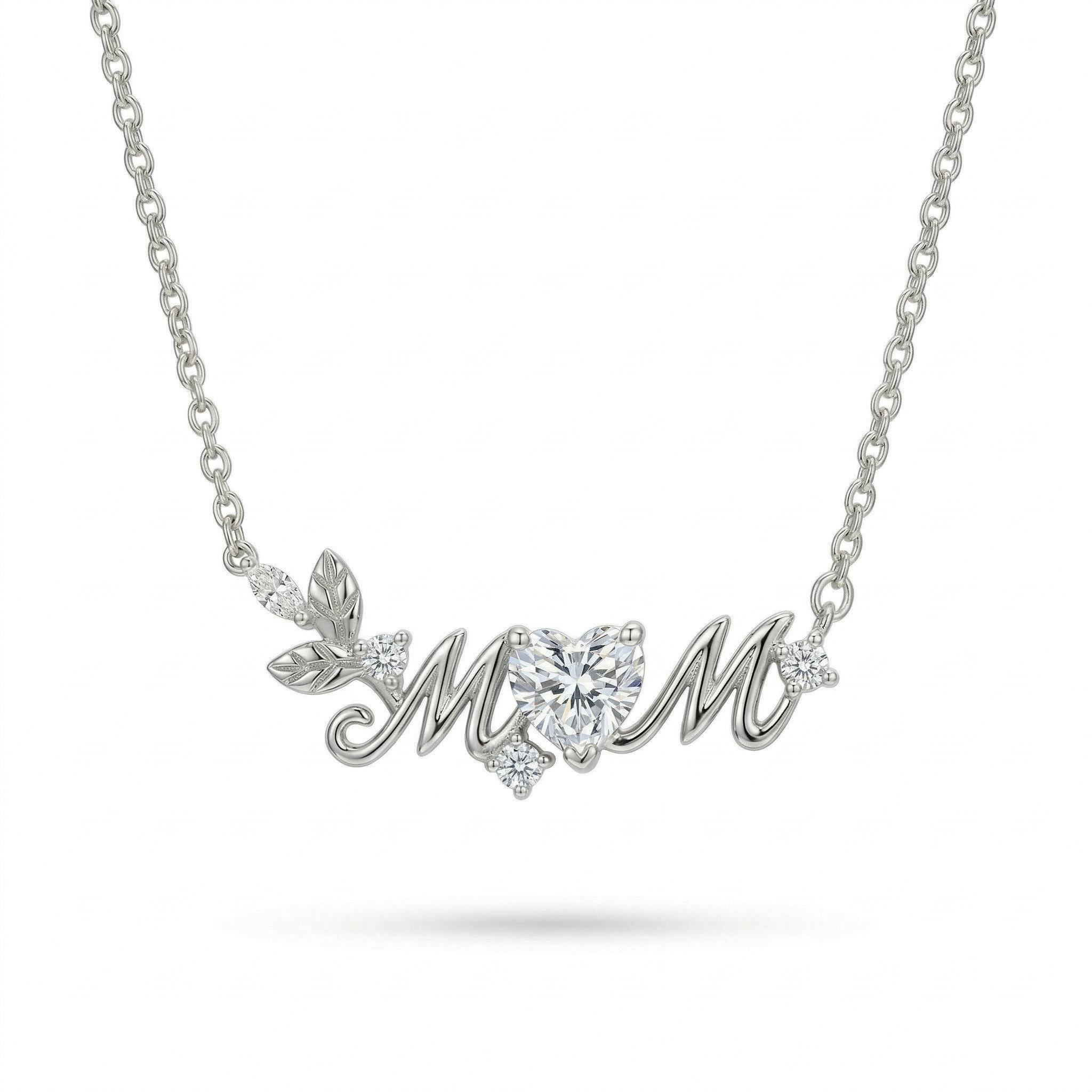 0.8 Ct.tw Heart Cut mom S925 Silver Pendant Necklace Moissanite - Image 6