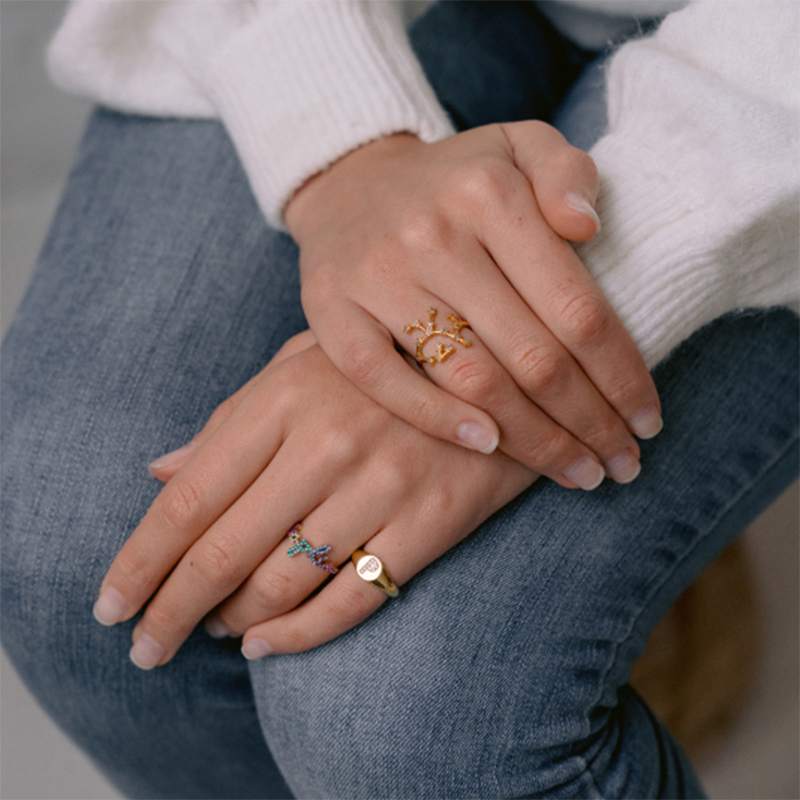 Personlized Letters Signet Ring Bold Statement Style With Street Luxury - Image 3