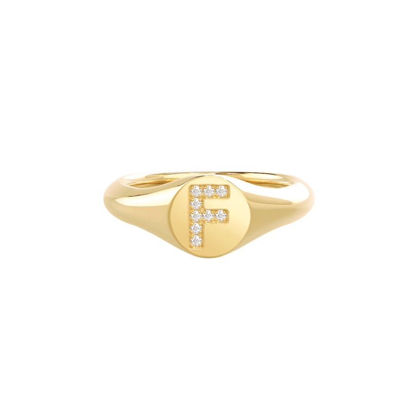 Personlized Letters Signet Ring Bold Statement Style With Street Luxury