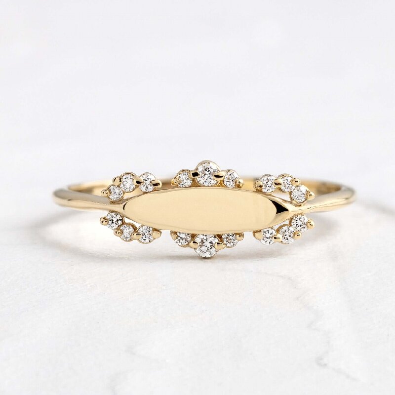 Engraved Diamond Filigree Signet Ring Iced Out Shine With Street Luxury - Image 3
