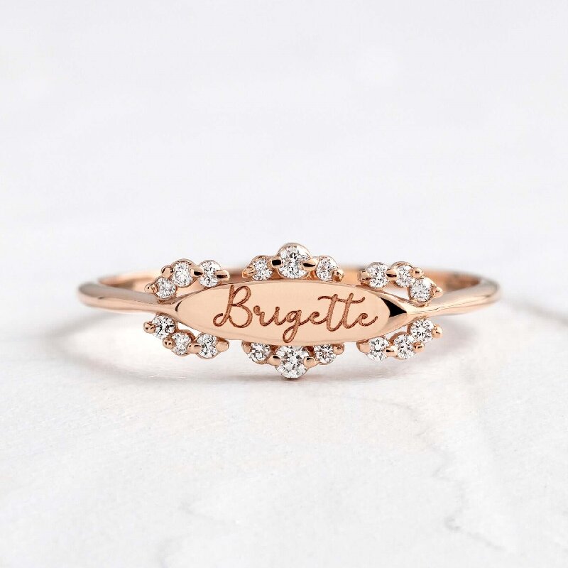 Engraved Diamond Filigree Signet Ring Iced Out Shine With Street Luxury - Image 6
