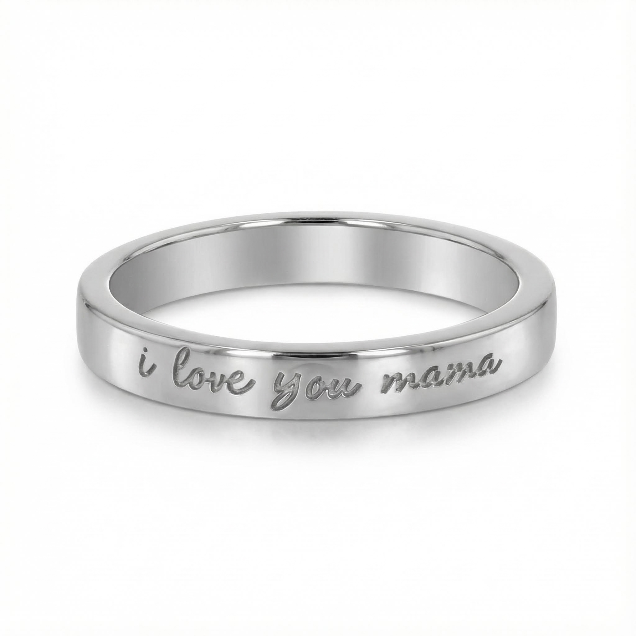 Engraved i Love You Mama Ring Bold Statement Style With Street Luxury - Image 3