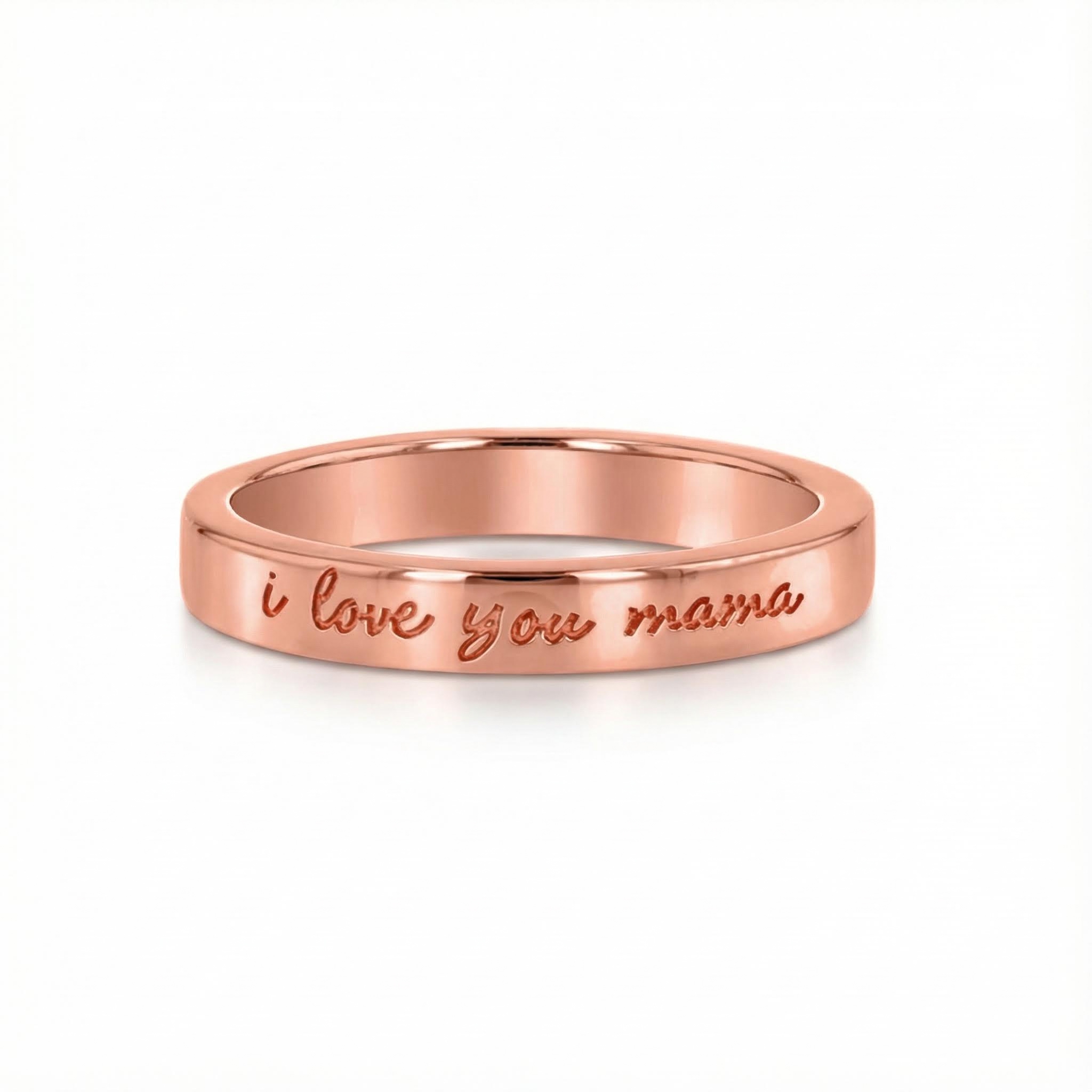 Engraved i Love You Mama Ring Bold Statement Style With Street Luxury - Image 4