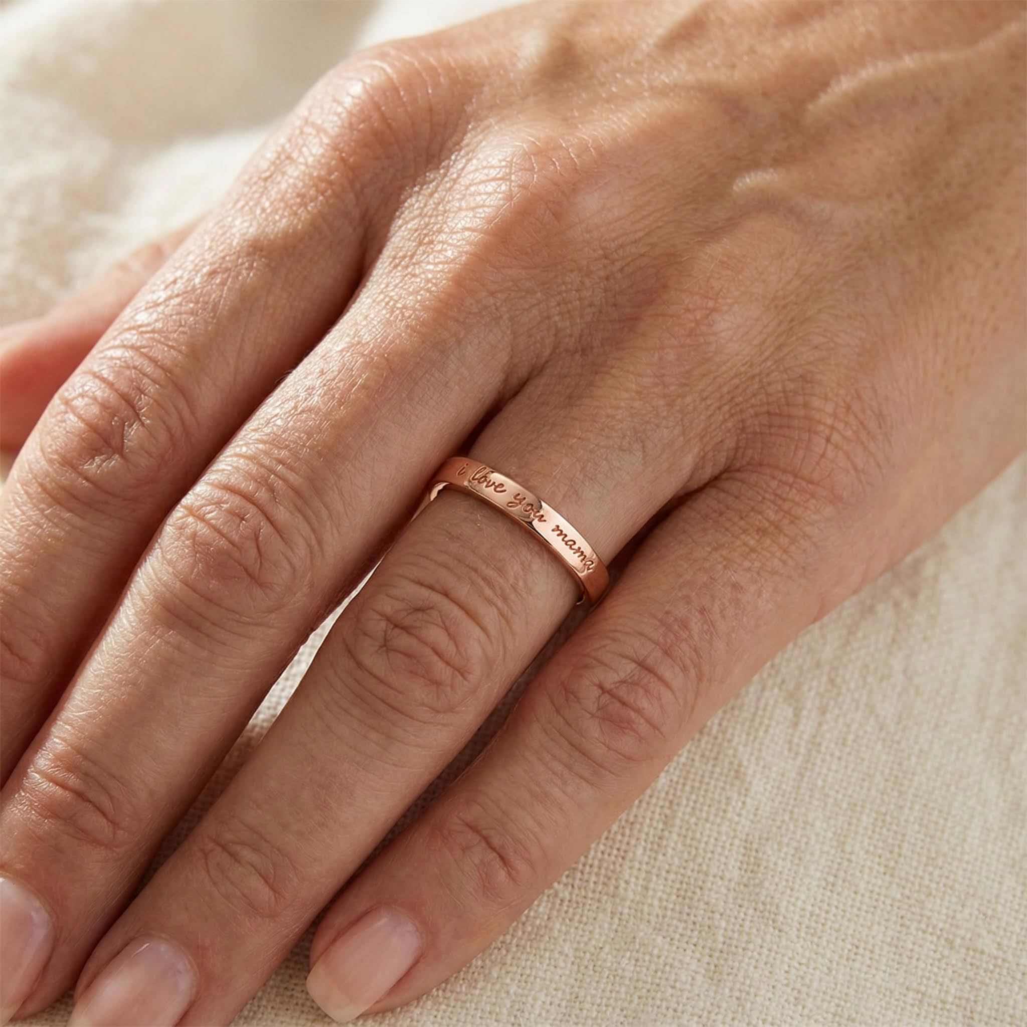 Engraved i Love You Mama Ring Bold Statement Style With Street Luxury - Image 5