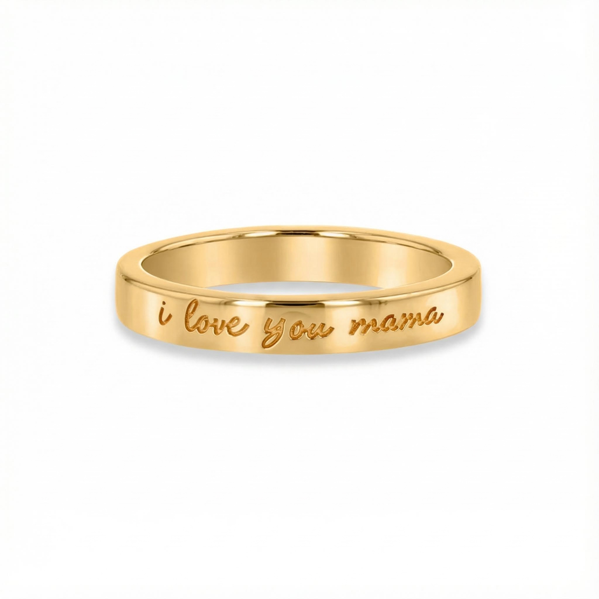 Engraved i Love You Mama Ring Bold Statement Style With Street Luxury