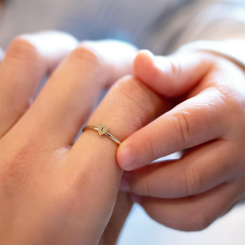 Tiny Heart Initial Ring Bold Statement Style With Street Luxury - Image 5