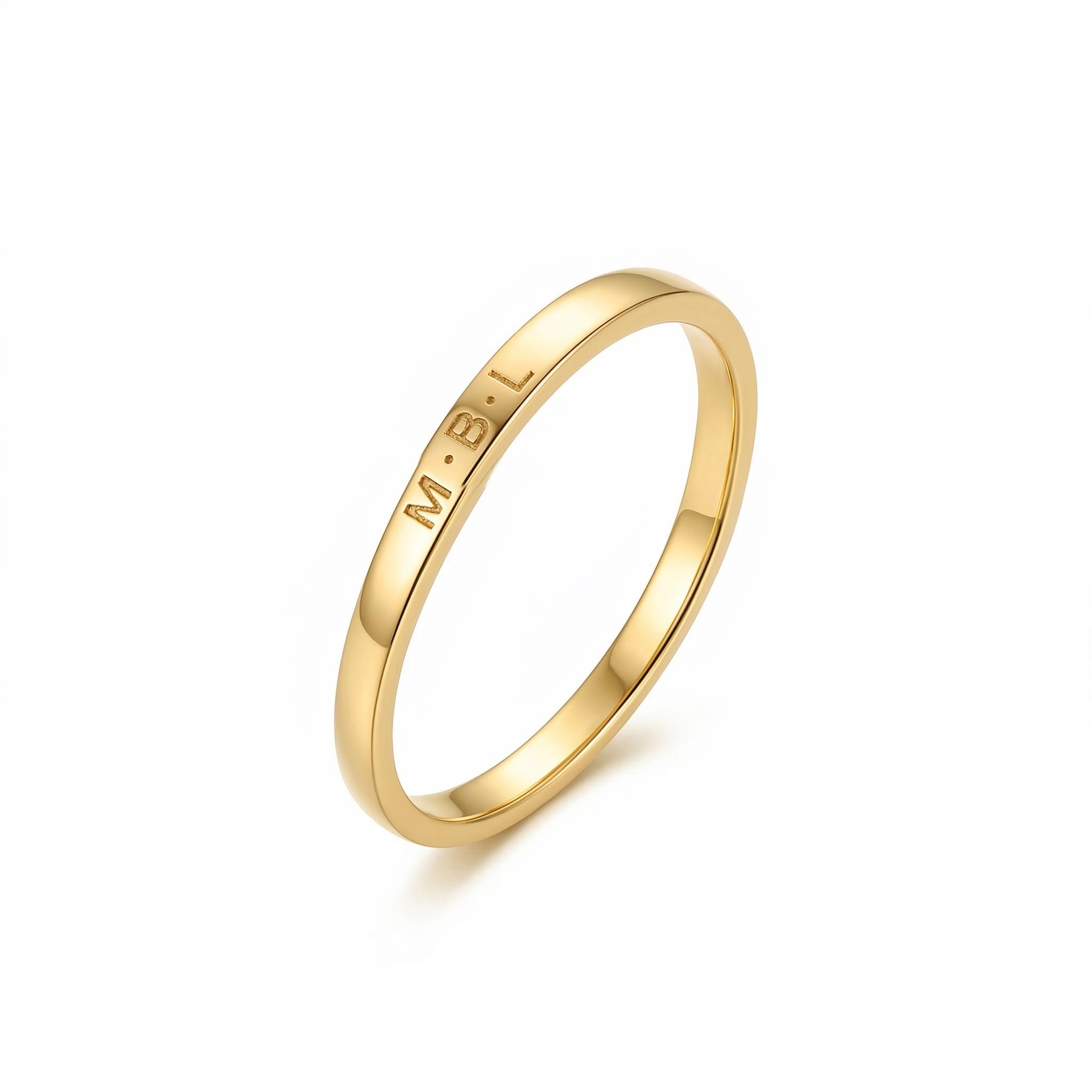 1.8mm Customized Stacking Name Pinky Ring Silver With Street Luxury Shine - Image 3