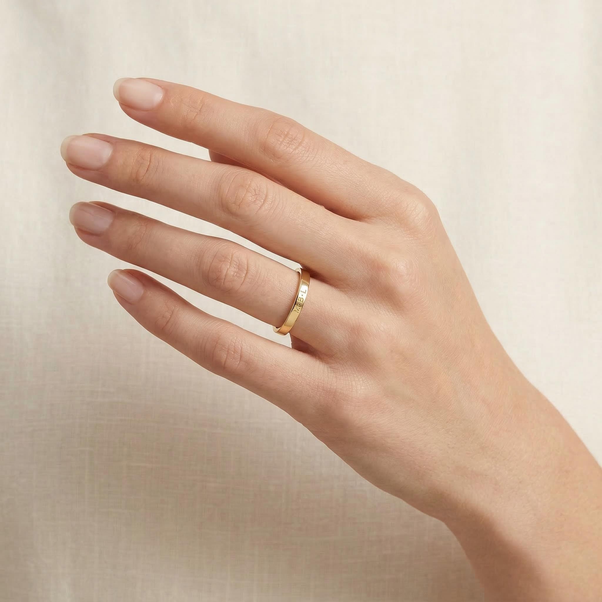 1.8mm Customized Stacking Name Pinky Ring Silver With Street Luxury Shine - Image 5