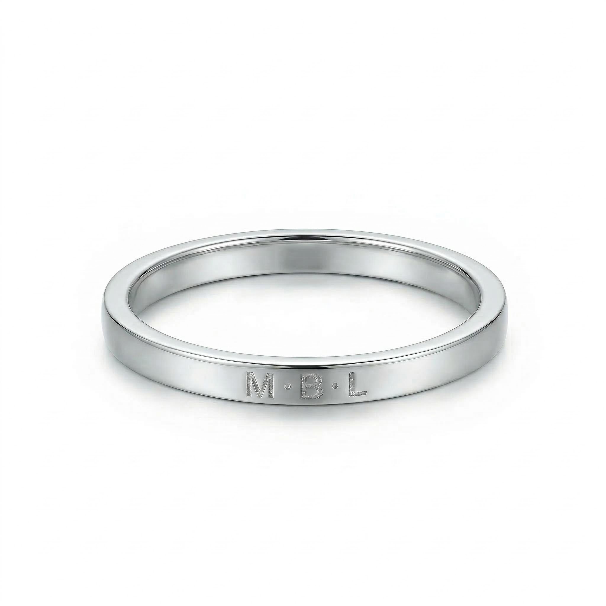 1.8mm Customized Stacking Name Pinky Ring Silver With Street Luxury Shine - Image 6