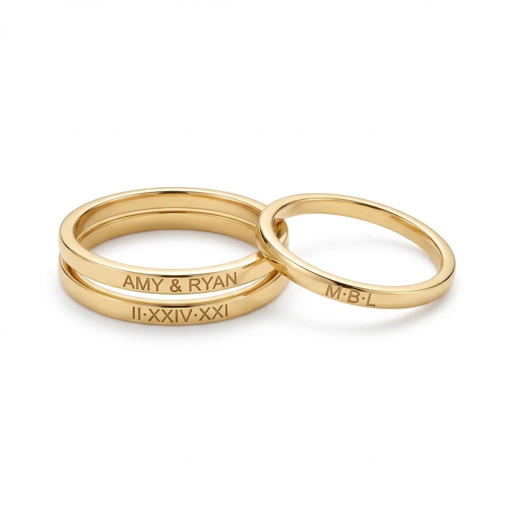 1.8mm Customized Stacking Name Pinky Ring Silver With Street Luxury Shine