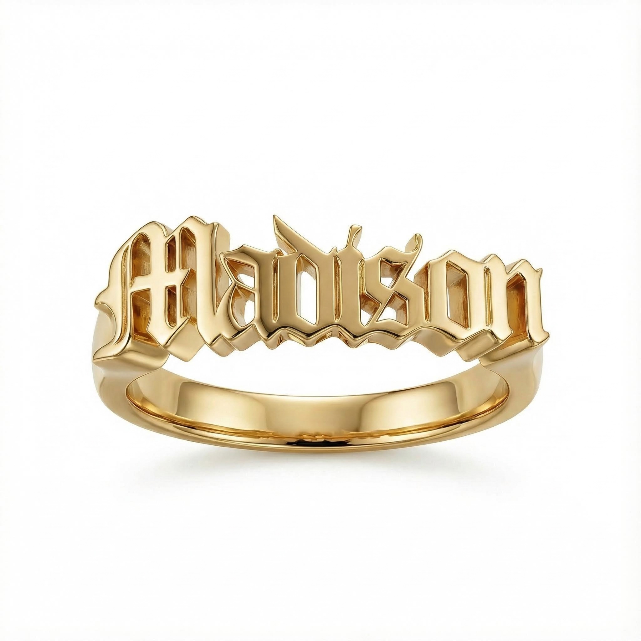 Old English Name Ring Bold Statement Style With Street Luxury - Image 3