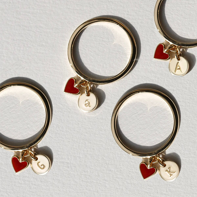 Initial & Heart Charms Ring Bold Statement Style With Street Luxury - Image 4