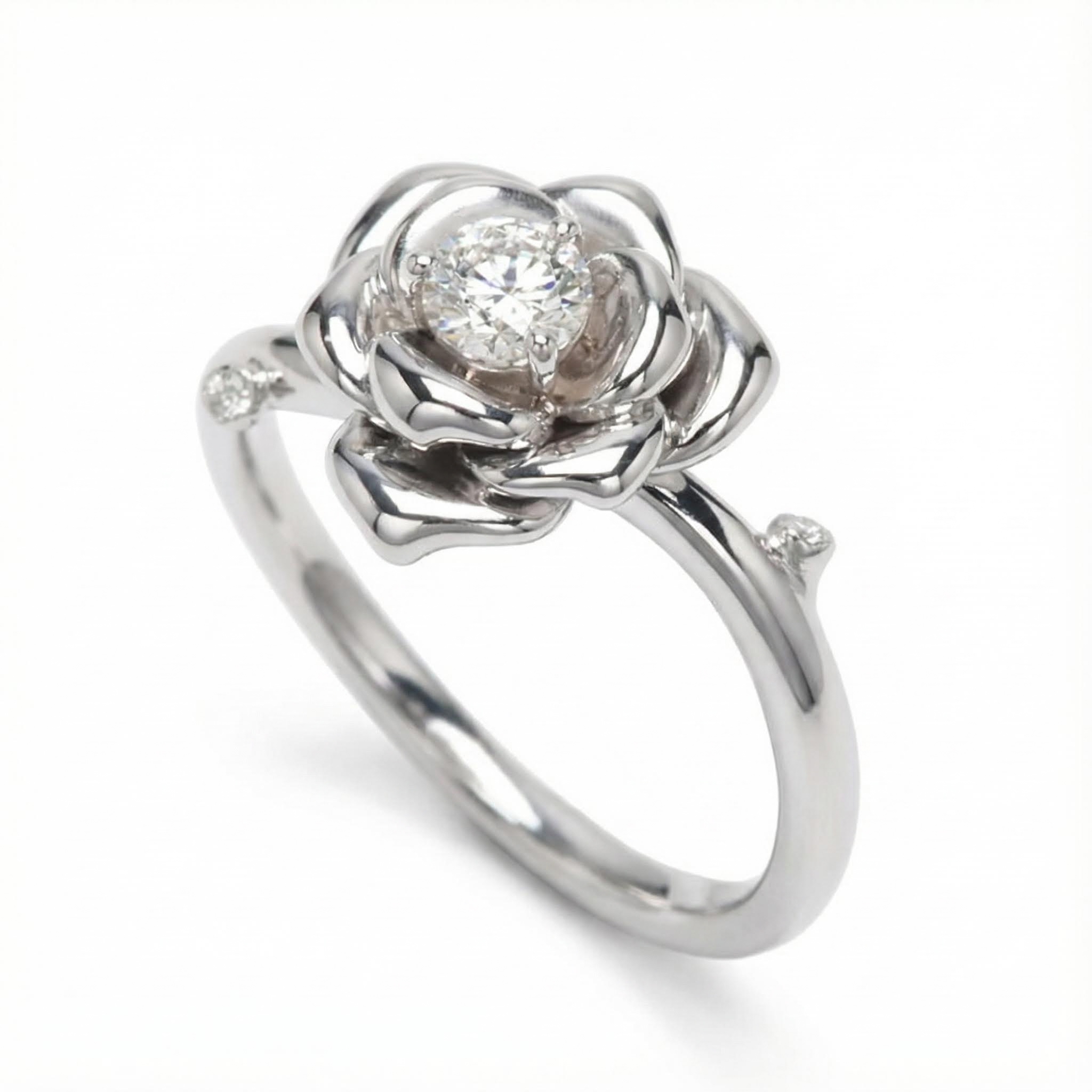 0.31ct. Tw. Diamond Camellia Ring Moissanite With Street Luxury Shine - Image 3
