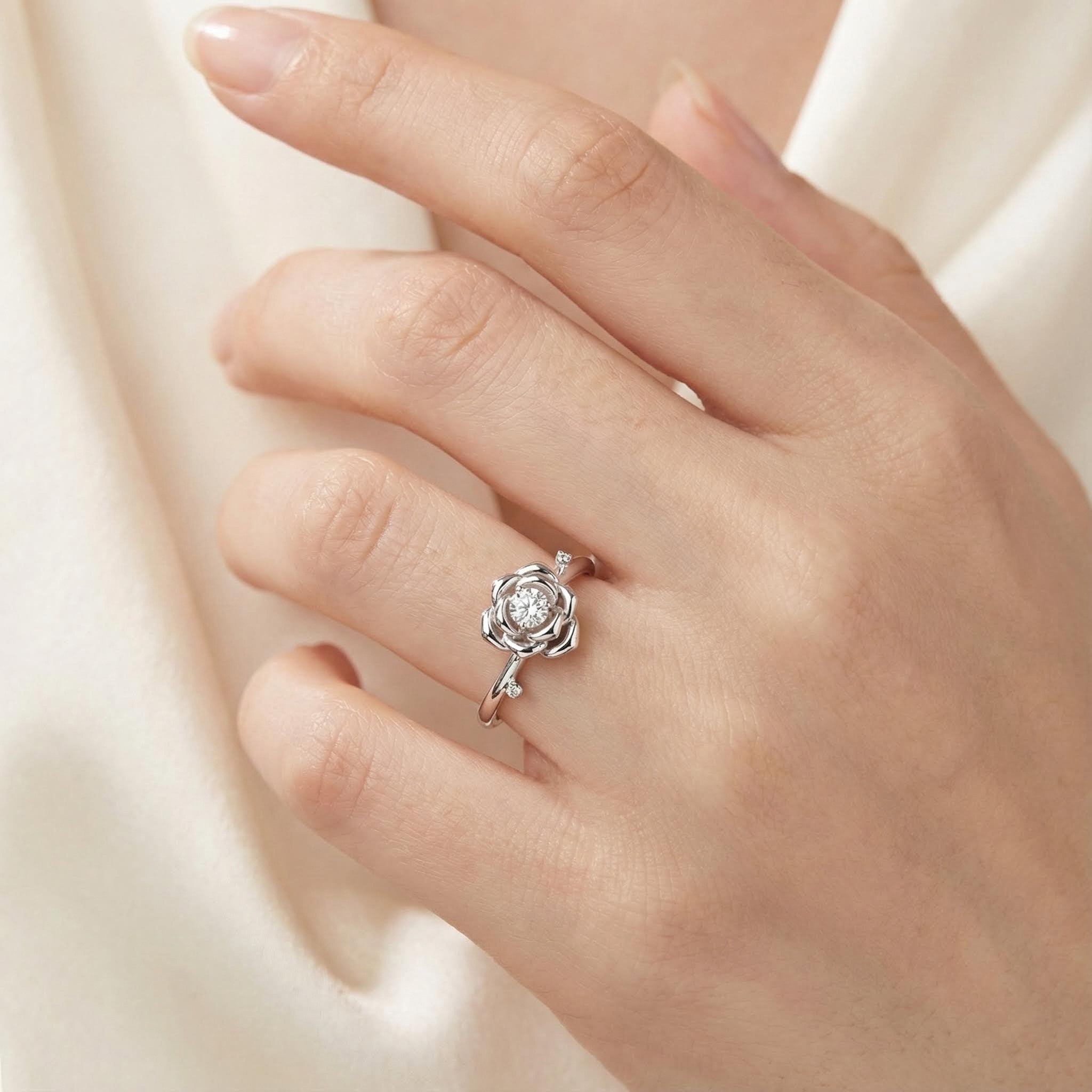 0.31ct. Tw. Diamond Camellia Ring Moissanite With Street Luxury Shine - Image 6