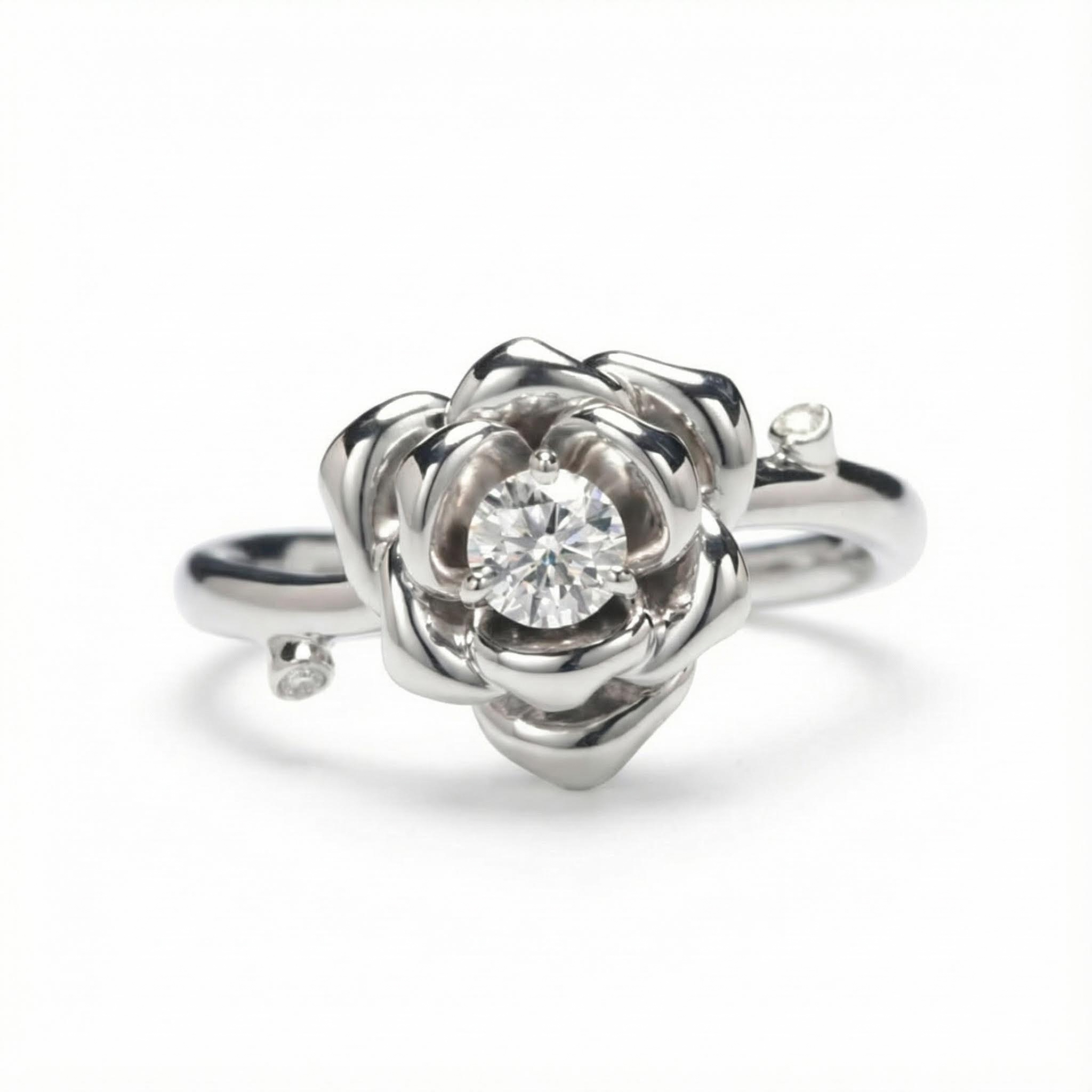 0.31ct. Tw. Diamond Camellia Ring Moissanite With Street Luxury Shine