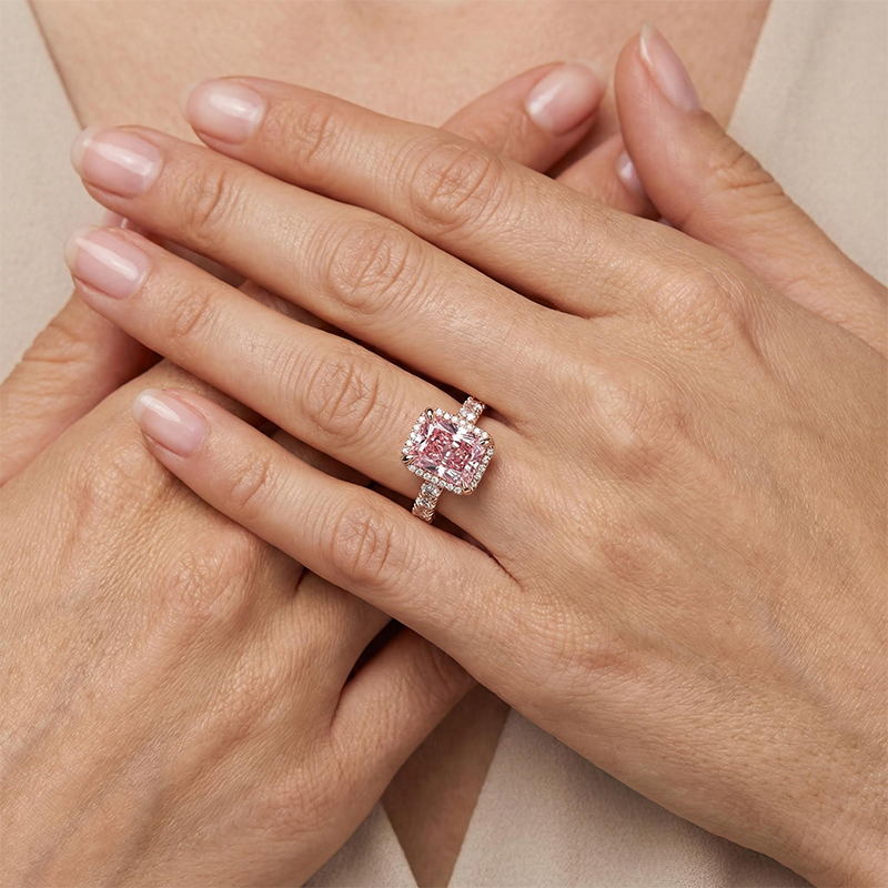 15.19ct. Tw. Cushion Cut Diamond Morganite Engagement Ring Iced Out - Image 3
