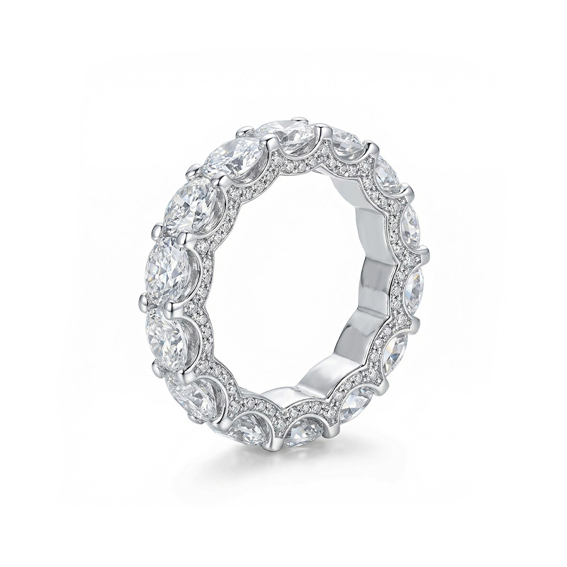 6.9ct. Tw. Micro Pave Brilliant Round Cut Band Moissanite