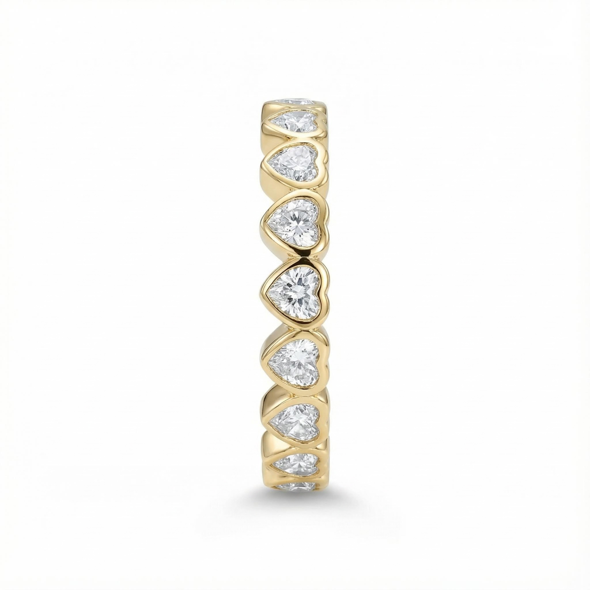 1.8ct. Tw. Heart Enternity Band In Gold Moissanite With Street Luxury Shine - Image 3