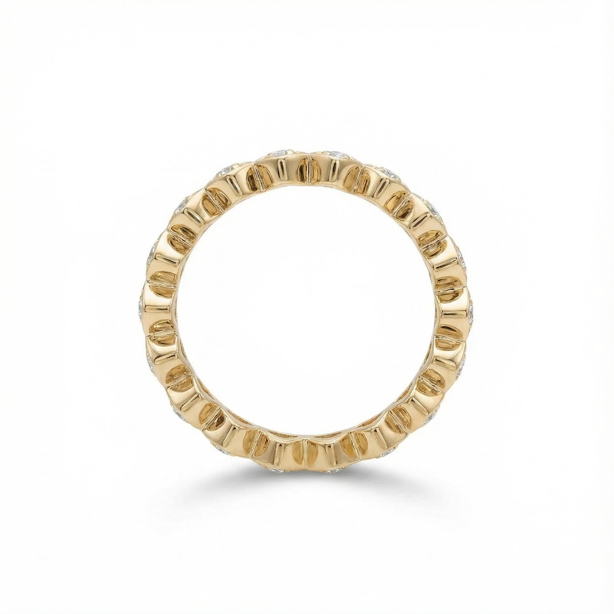 1.8ct. Tw. Heart Enternity Band In Gold Moissanite With Street Luxury Shine - Image 4