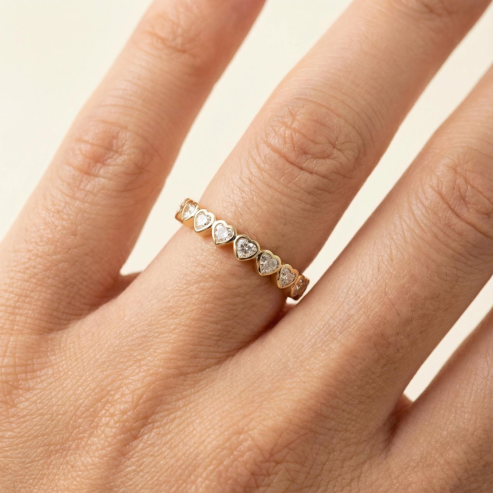 1.8ct. Tw. Heart Enternity Band In Gold Moissanite With Street Luxury Shine - Image 5