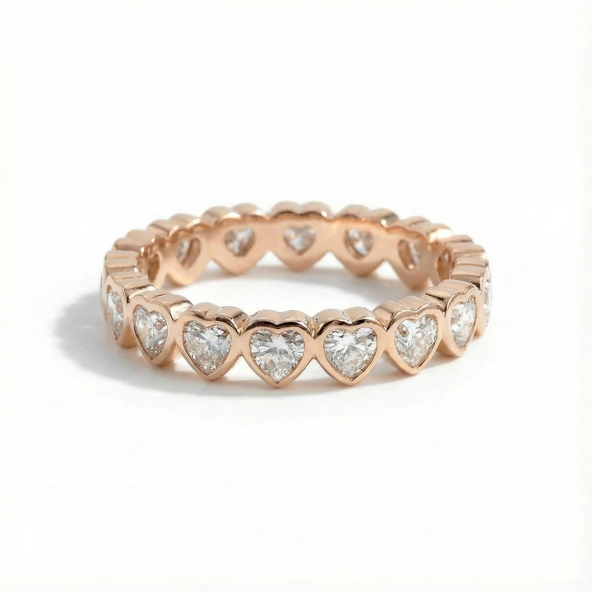 1.8ct. Tw. Heart Enternity Band In Gold Moissanite With Street Luxury Shine - Image 6