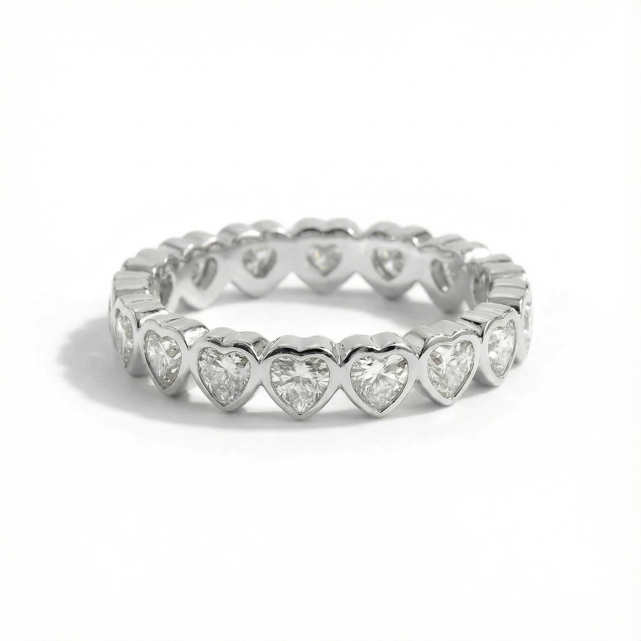 1.8ct. Tw. Heart Enternity Band In Gold Moissanite With Street Luxury Shine - Image 7