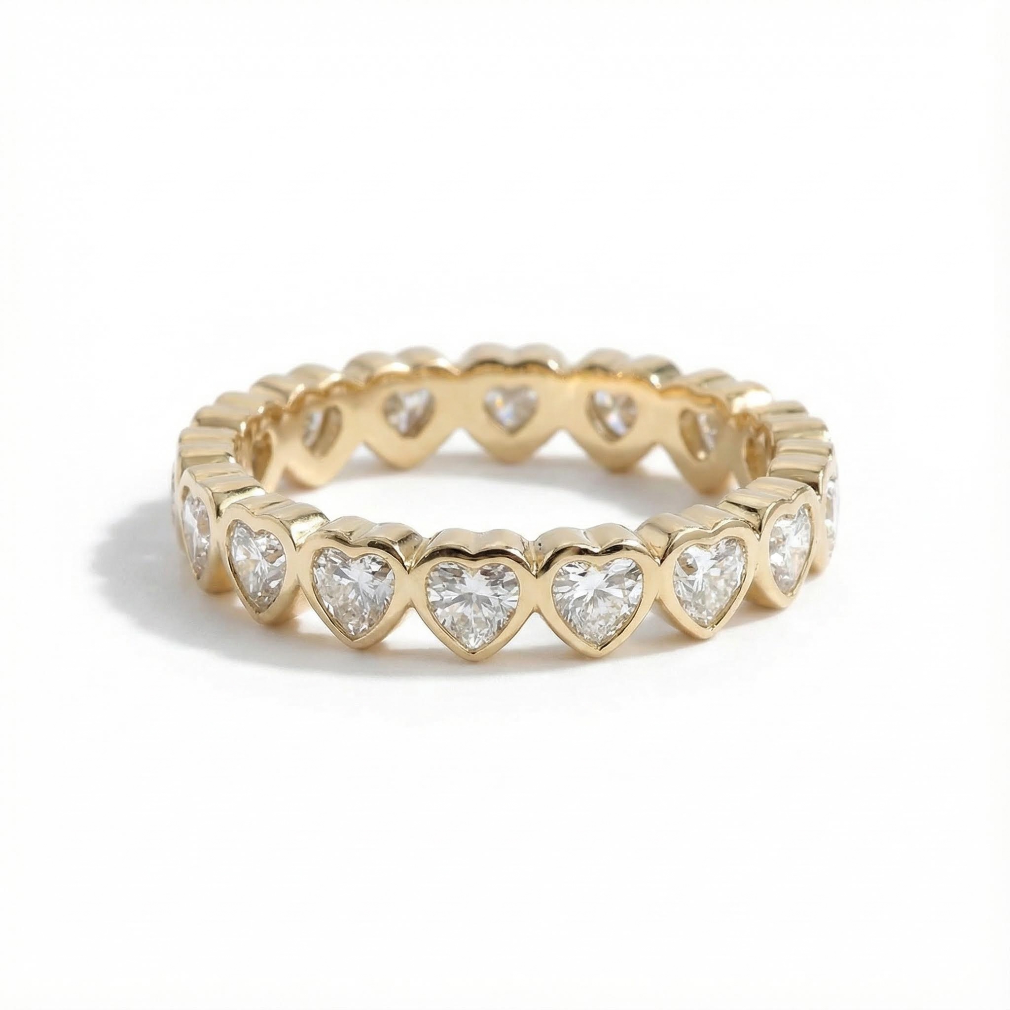 1.8ct. Tw. Heart Enternity Band In Gold Moissanite With Street Luxury Shine