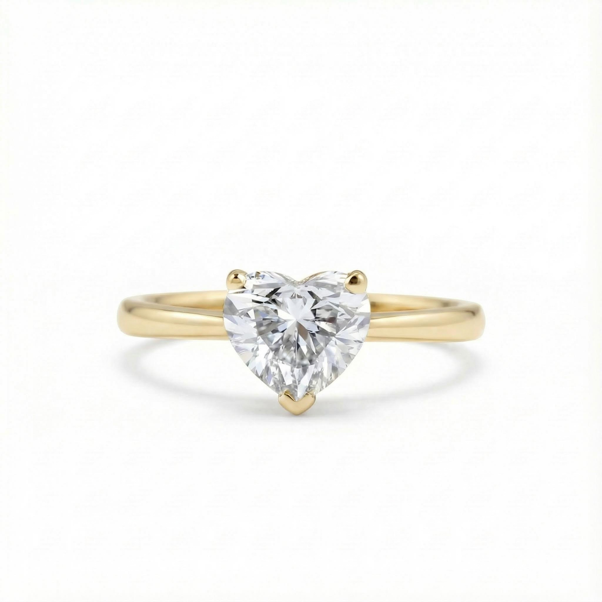 0.5ct-5ct Heart Cut Solitaire Engagement Ring Moissanite - Image 3