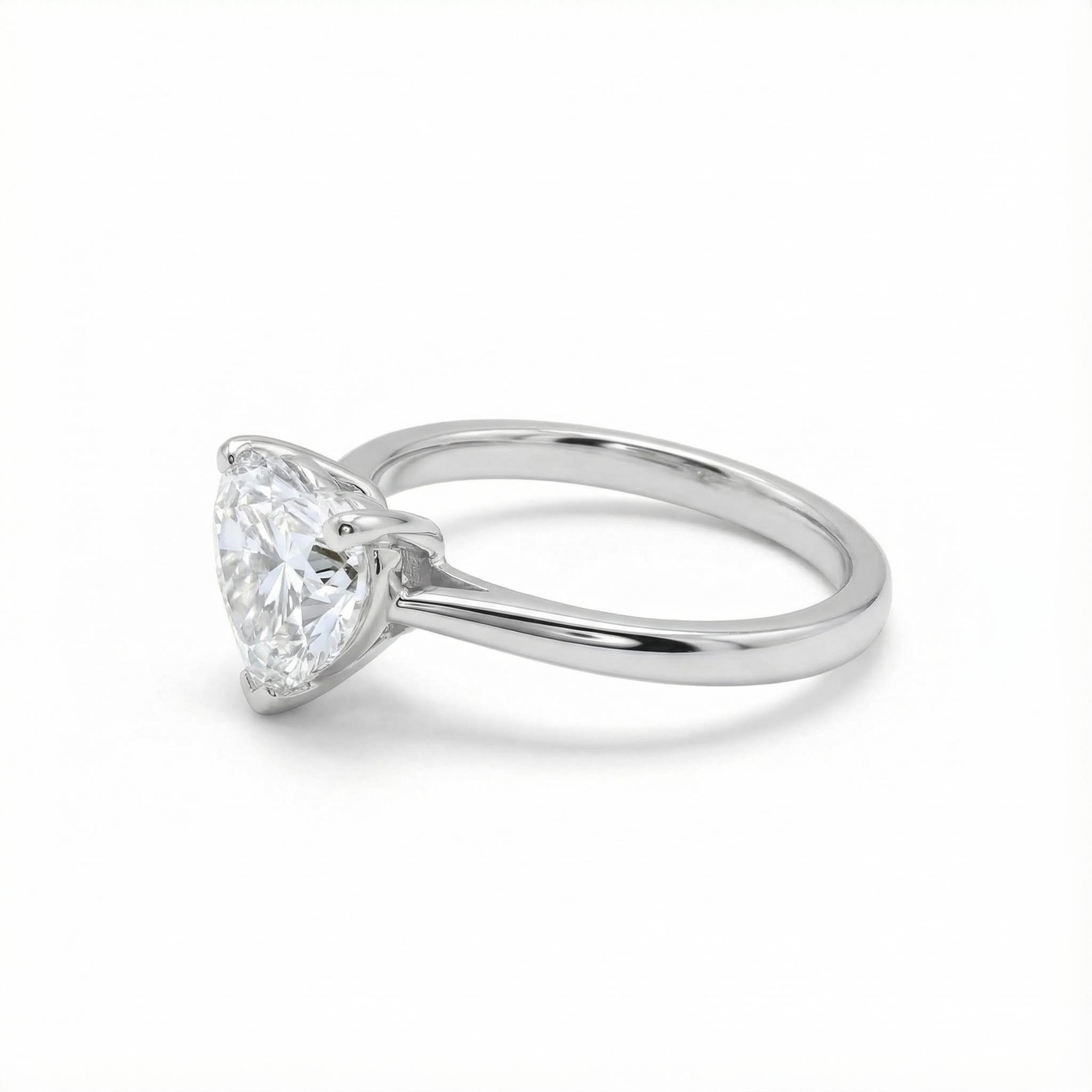 0.5ct-5ct Heart Cut Solitaire Engagement Ring Moissanite - Image 5