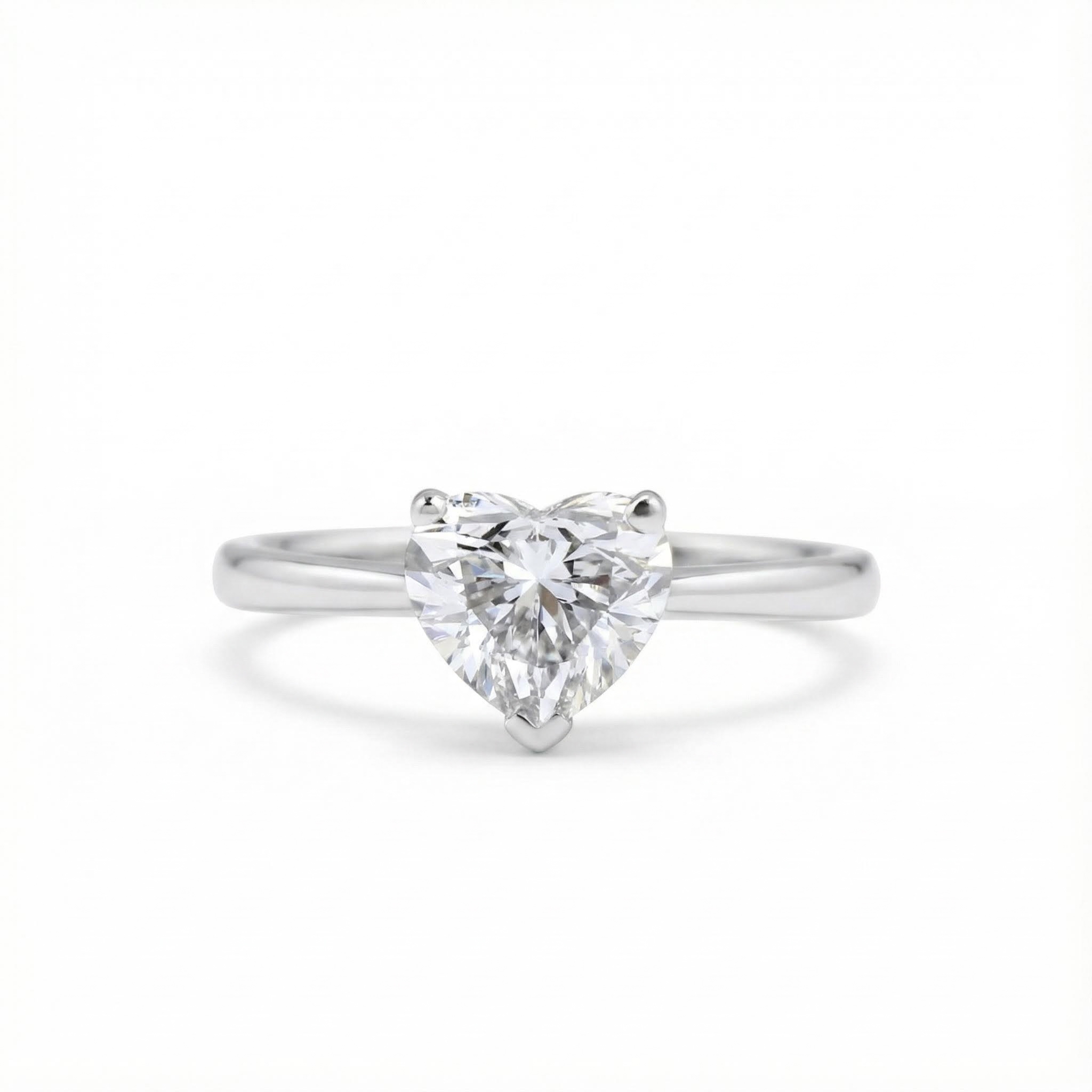 0.5ct-5ct Heart Cut Solitaire Engagement Ring Moissanite