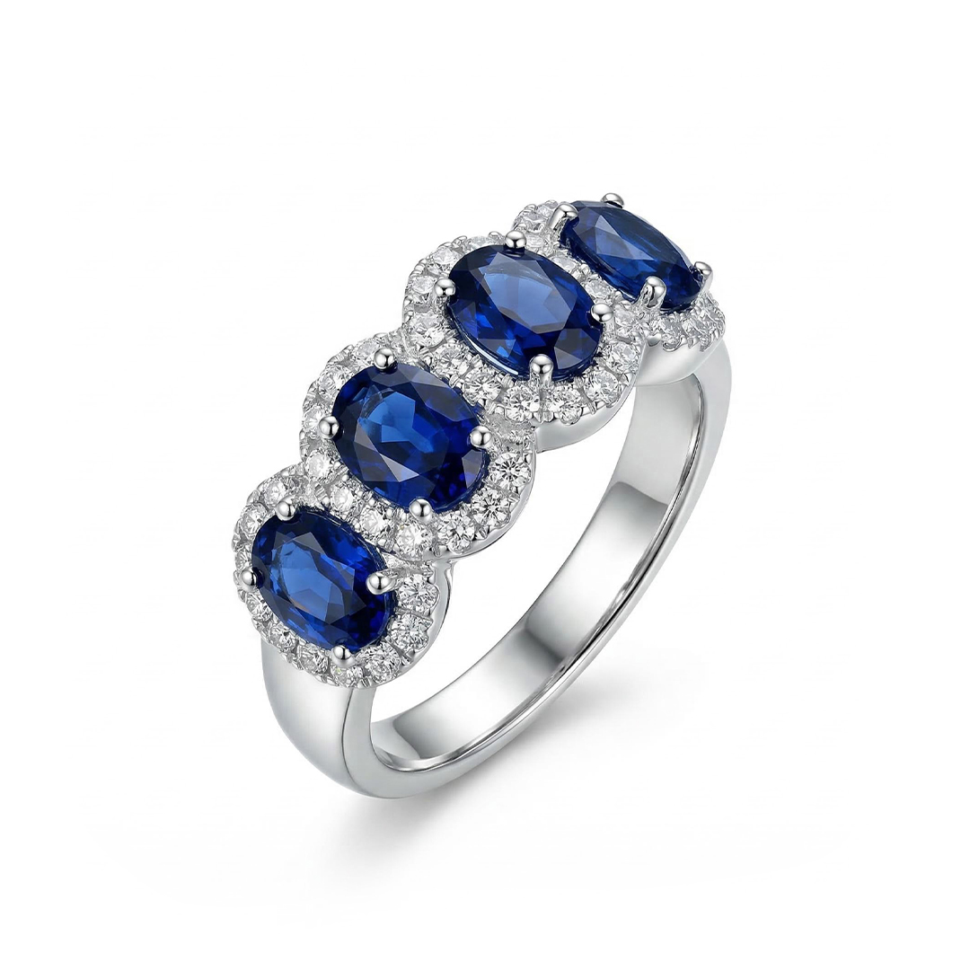 Ruby/sapphire Oval Cut Halo Wedding Band Iced Out Shine With Street Luxury - Image 3