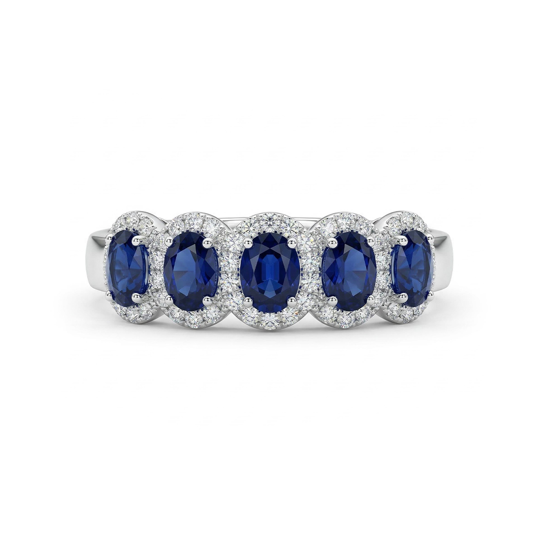 Ruby/sapphire Oval Cut Halo Wedding Band Iced Out Shine With Street Luxury - Image 4