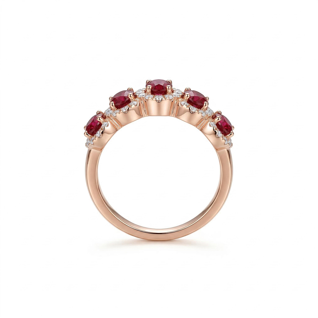 Ruby/sapphire Oval Cut Halo Wedding Band Iced Out Shine With Street Luxury - Image 8