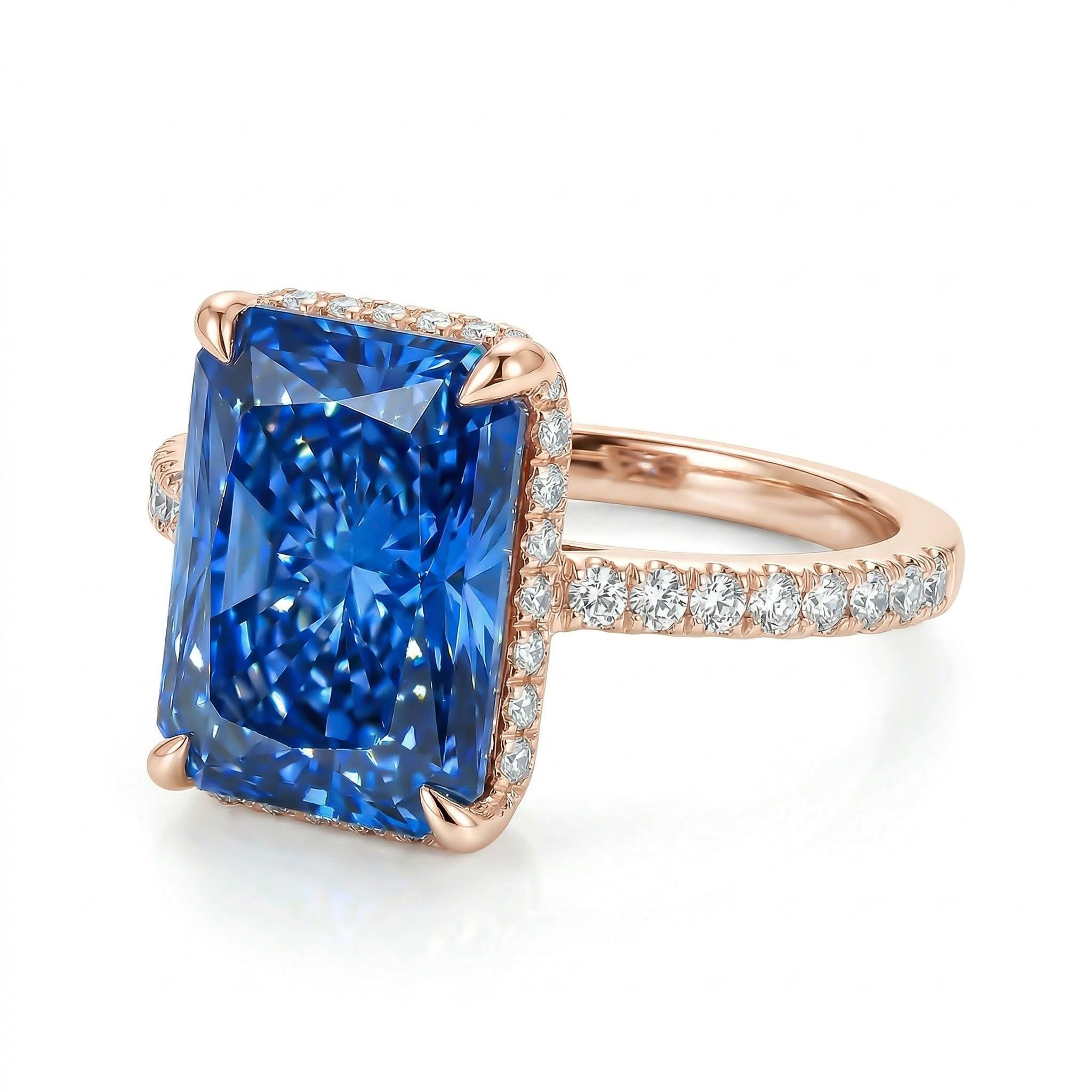 Multi-color Radiant Cut Engagement Ring In Silver With Street Luxury Shine - Image 8