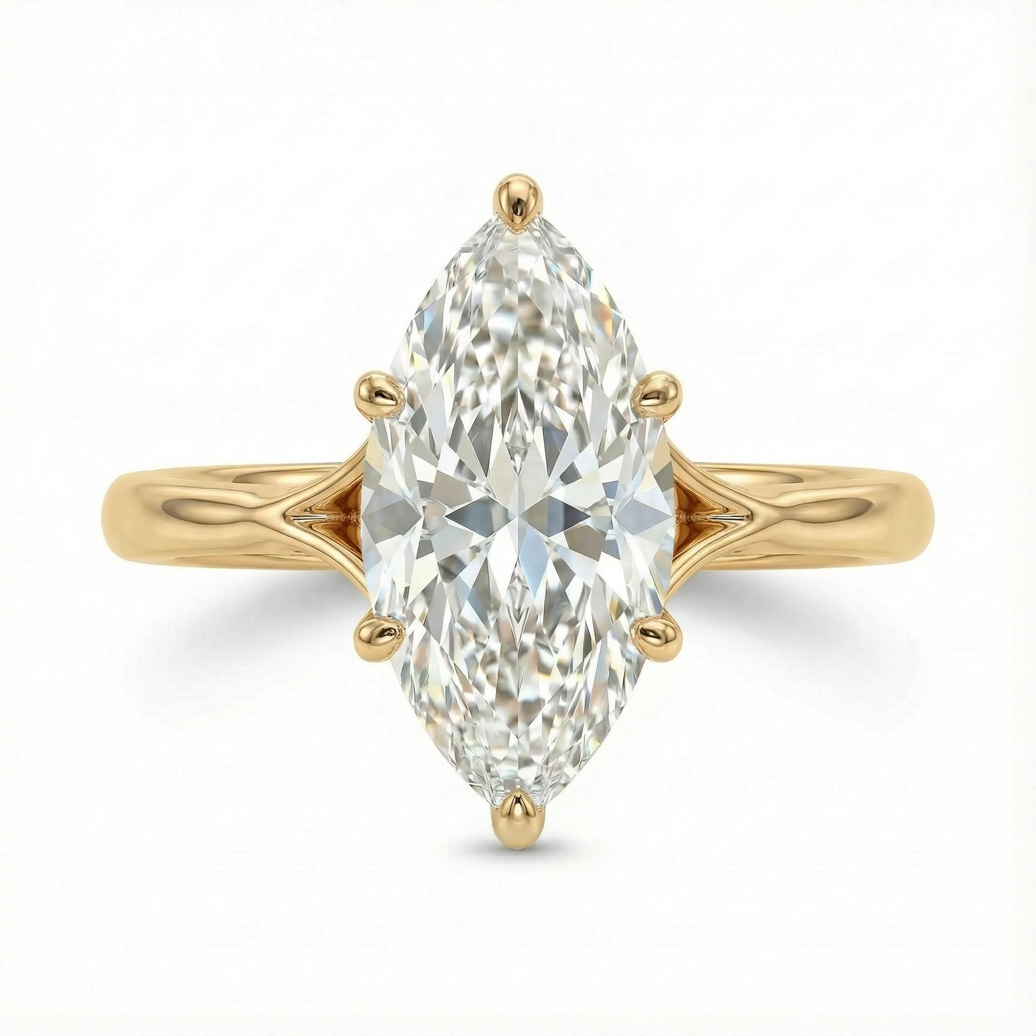 4ct Six Prongs Marquise Cut Engagement Ring Silver With Street Luxury Shine - Image 3