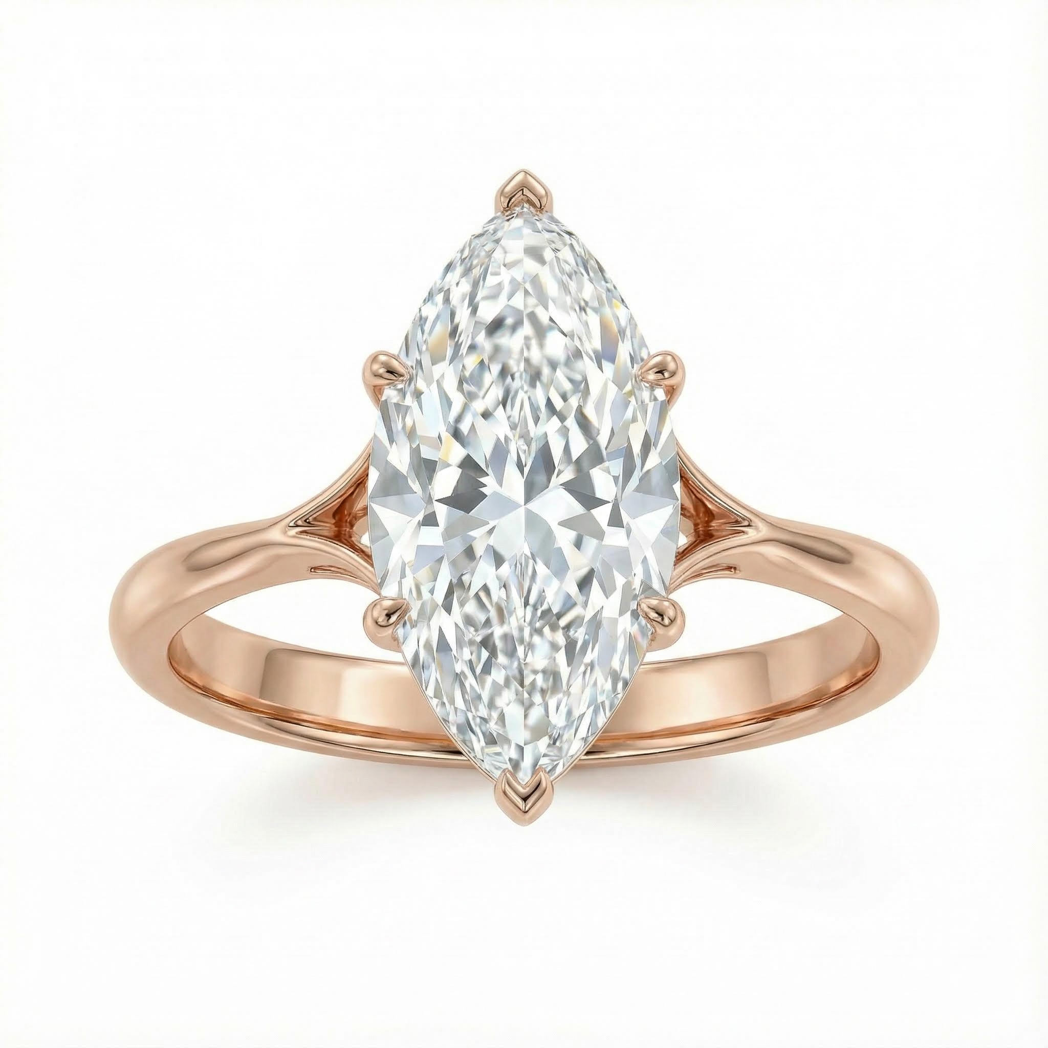 4ct Six Prongs Marquise Cut Engagement Ring Silver With Street Luxury Shine - Image 5